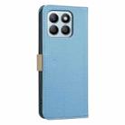 For Honor X8B Splicing Color Hollow Flower Pattern RFID Leather Phone Case(Baby Blue) - 3