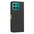 For Honor X8C Splicing Color Hollow Flower Pattern RFID Leather Phone Case(Black) - 3