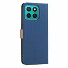 For Honor X8C Splicing Color Hollow Flower Pattern RFID Leather Phone Case(Dark Blue) - 3