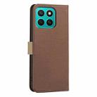 For Honor X8C Splicing Color Hollow Flower Pattern RFID Leather Phone Case(Brown) - 3