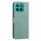 For Honor X8C Splicing Color Hollow Flower Pattern RFID Leather Phone Case(Green) - 3