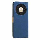 For Honor X9B / Magic6 Lite Splicing Color Hollow Flower Pattern RFID Leather Phone Case(Dark Blue) - 3