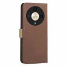 For Honor X9B / Magic6 Lite Splicing Color Hollow Flower Pattern RFID Leather Phone Case(Brown) - 3