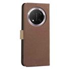 For Honor X9C / Magic7 Lite Splicing Color Hollow Flower Pattern RFID Leather Phone Case(Brown) - 3
