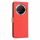 For Honor X9C / Magic7 Lite Splicing Color Hollow Flower Pattern RFID Leather Phone Case(Red) - 3