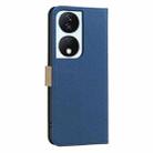 For Honor X7B Splicing Color Hollow Flower Pattern RFID Leather Phone Case(Dark Blue) - 3