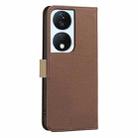 For Honor X7B Splicing Color Hollow Flower Pattern RFID Leather Phone Case(Brown) - 3