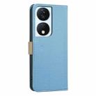 For Honor X7B Splicing Color Hollow Flower Pattern RFID Leather Phone Case(Baby Blue) - 3