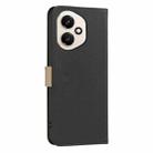 For Honor 400 Global 156.5mm Splicing Color Hollow Flower Pattern RFID Leather Phone Case(Black) - 3