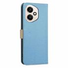 For Honor 400 Global 156.5mm Splicing Color Hollow Flower Pattern RFID Leather Phone Case(Baby Blue) - 3
