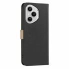 For Honor 400 Pro Global 160.8mm Splicing Color Hollow Flower Pattern RFID Leather Phone Case(Black) - 3