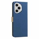 For Honor 400 Pro Global 160.8mm Splicing Color Hollow Flower Pattern RFID Leather Phone Case(Dark Blue) - 3