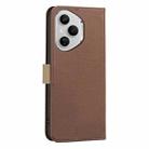 For Honor 400 Pro Global 160.8mm Splicing Color Hollow Flower Pattern RFID Leather Phone Case(Brown) - 3