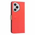 For Honor 400 Pro Global 160.8mm Splicing Color Hollow Flower Pattern RFID Leather Phone Case(Red) - 3