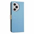 For Honor 400 Pro Global 160.8mm Splicing Color Hollow Flower Pattern RFID Leather Phone Case(Baby Blue) - 3
