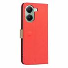 For Redmi Turbo 4 Splicing Color Hollow Flower Pattern RFID Leather Phone Case(Red) - 3
