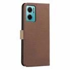 For Redmi 10 5G / Note 11 4G 6.5 inch Splicing Color Hollow Flower Pattern RFID Leather Phone Case(Brown) - 3