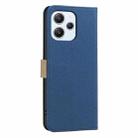 For Redmi 12 4G Splicing Color Hollow Flower Pattern RFID Leather Phone Case(Dark Blue) - 3