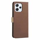 For Redmi 12 4G Splicing Color Hollow Flower Pattern RFID Leather Phone Case(Brown) - 3