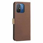 For Redmi 12C Splicing Color Hollow Flower Pattern RFID Leather Phone Case(Brown) - 3