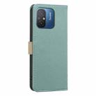 For Redmi 12C Splicing Color Hollow Flower Pattern RFID Leather Phone Case(Green) - 3