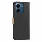 For Redmi 13C Splicing Color Hollow Flower Pattern RFID Leather Phone Case(Black) - 3
