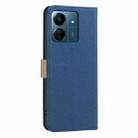 For Redmi 13C Splicing Color Hollow Flower Pattern RFID Leather Phone Case(Dark Blue) - 3