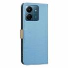 For Redmi 13C Splicing Color Hollow Flower Pattern RFID Leather Phone Case(Baby Blue) - 3