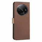 For Redmi A3 Splicing Color Hollow Flower Pattern RFID Leather Phone Case(Brown) - 3