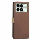 For Redmi K70 / K70 Pro Splicing Color Hollow Flower Pattern RFID Leather Phone Case(Brown) - 3
