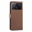 For Redmi K70E Splicing Color Hollow Flower Pattern RFID Leather Phone Case(Brown) - 3