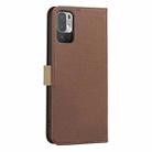 For Redmi Note 10 5G / Note 10T 5G Splicing Color Hollow Flower Pattern RFID Leather Phone Case(Brown) - 3