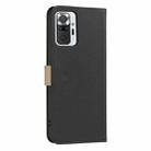 For Redmi Note 10 Pro / 10 Pro Max Splicing Color Hollow Flower Pattern RFID Leather Phone Case(Black) - 3