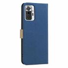 For Redmi Note 10 Pro / 10 Pro Max Splicing Color Hollow Flower Pattern RFID Leather Phone Case(Dark Blue) - 3