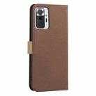 For Redmi Note 10 Pro / 10 Pro Max Splicing Color Hollow Flower Pattern RFID Leather Phone Case(Brown) - 3