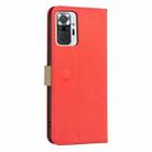 For Redmi Note 10 Pro / 10 Pro Max Splicing Color Hollow Flower Pattern RFID Leather Phone Case(Red) - 3