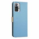For Redmi Note 10 Pro / 10 Pro Max Splicing Color Hollow Flower Pattern RFID Leather Phone Case(Baby Blue) - 3