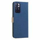For Redmi Note 11 / Note 11S Splicing Color Hollow Flower Pattern RFID Leather Phone Case(Dark Blue) - 3