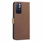 For Redmi Note 11 / Note 11S Splicing Color Hollow Flower Pattern RFID Leather Phone Case(Brown) - 3