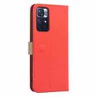 For Redmi Note 11 / Note 11S Splicing Color Hollow Flower Pattern RFID Leather Phone Case(Red) - 3