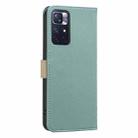 For Redmi Note 11 / Note 11S Splicing Color Hollow Flower Pattern RFID Leather Phone Case(Green) - 3