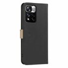 For Redmi Note 11 Pro Global 6.67 inch Splicing Color Hollow Flower Pattern RFID Leather Phone Case(Black) - 3