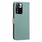 For Redmi Note 11 Pro Global 6.67 inch Splicing Color Hollow Flower Pattern RFID Leather Phone Case(Green) - 3