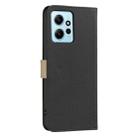 For Redmi Note 12 4G Splicing Color Hollow Flower Pattern RFID Leather Phone Case(Black) - 3