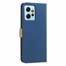 For Redmi Note 12 4G Splicing Color Hollow Flower Pattern RFID Leather Phone Case(Dark Blue) - 3