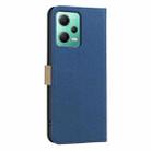 For Redmi Note 12 5G Splicing Color Hollow Flower Pattern RFID Leather Phone Case(Dark Blue) - 3