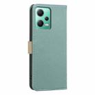 For Redmi Note 12 5G Splicing Color Hollow Flower Pattern RFID Leather Phone Case(Green) - 3