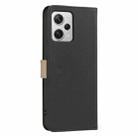 For Redmi Note 12 Pro+ Splicing Color Hollow Flower Pattern RFID Leather Phone Case(Black) - 3