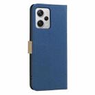For Redmi Note 12 Pro+ Splicing Color Hollow Flower Pattern RFID Leather Phone Case(Dark Blue) - 3