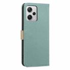 For Redmi Note 12 Pro+ Splicing Color Hollow Flower Pattern RFID Leather Phone Case(Green) - 3